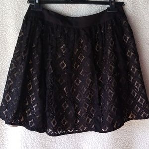 Garnet Hill Black/Nude Lace Burnout, NWOT